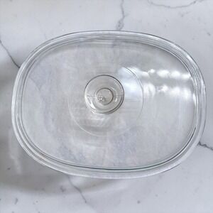 Pyrex DC 1 1/2-C Clear Glass Oval Replacement Lid for 1.5 Quart Casserole Dish